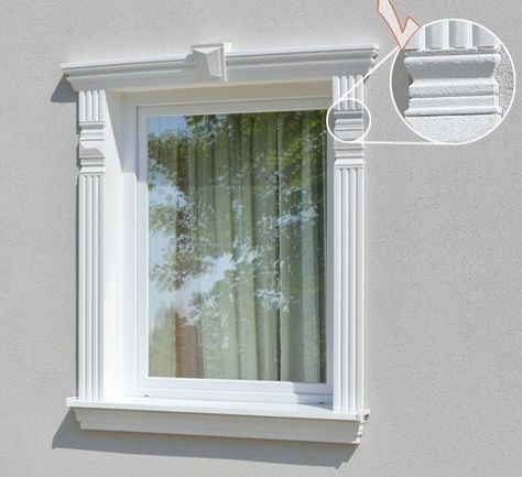 Window Border Design Exterior, Window Border Design, Modern House Colors, House Pillars, Wooden Wall Art Panels, House Main Door, Cornice Design, House Main Door Design, Window Architecture