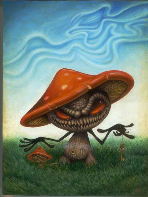 The Key Oil Painting Shrooms by Jason Jacenko Art Trippy, Trippy Drawings, Mushroom Drawing, Psy Art, Graffiti Characters, Mushroom Art, Visionary Art, Trippy Art, Hippie Art