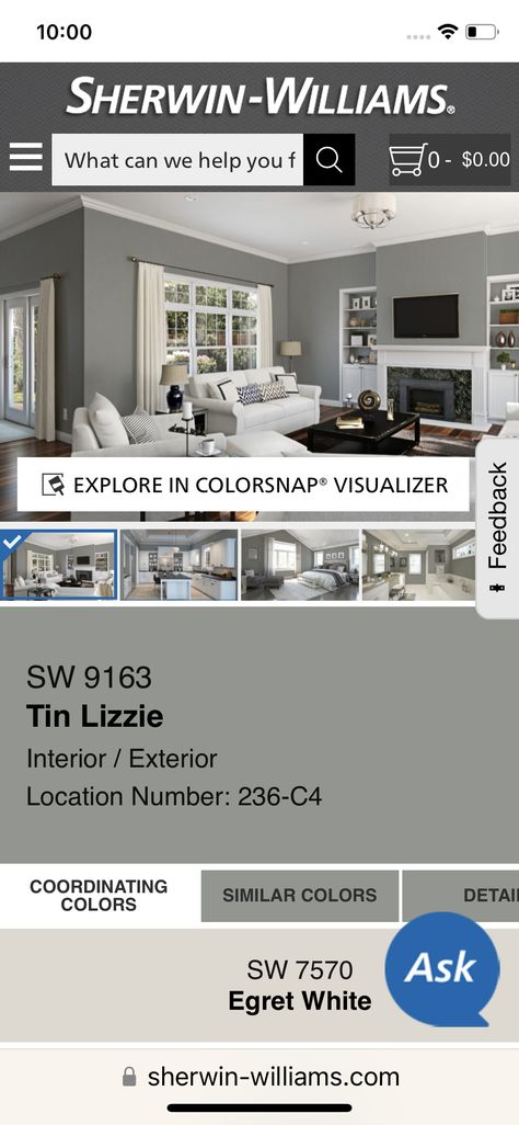 Sherwin Williams Tin Lizzie, Tin Lizzie Sherwin Williams, Tin Lizzie, Modern Cottage, Family Room Decorating, Soho House, Barndominium, Sherwin Williams, House Painting