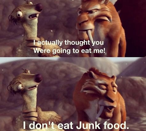 Haha, every time I want to eat Junk Food, I should imagine eating Sid... That would definitely put me off... Ice Age Quotes, Ice Age Funny, Quotes Childhood, Ice Age Movies, Sid The Sloth, Funny Love Quotes, Quotes Hilarious, Aging Quotes, Movies Quotes