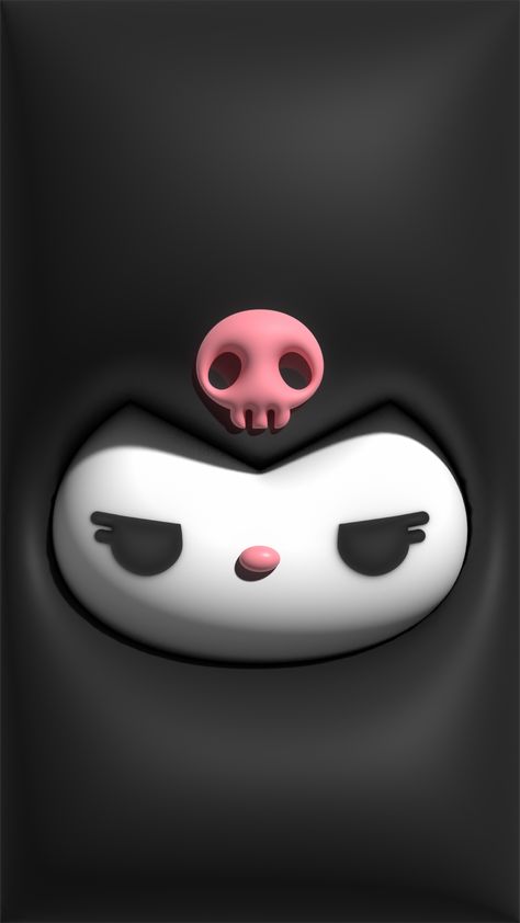 Kurmoni Wallpapers, Angry Kuromi Pfp, Kuromi Black Background, Kuromi Aesthetic Wallpaper Dark, Kuromi Dark Wallpaper, Sanrio Wallpapers Aesthetic, 3d Kuromi Wallpaper, Pink Kuromi Wallpaper, Kurumi Hello Kitty Wallpaper