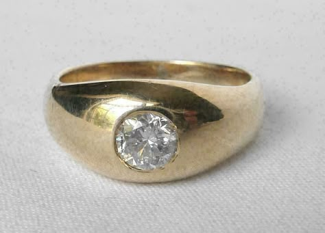 Vintage 14K Yellow Gold Over Mens 1CT Lab Created Diamond Solitaire Pinky Ring  | eBay Mens Pinky Ring, Moissanite Solitaire Ring, Nickel Free Jewelry, Green Yellow Blue, Red Green Yellow, Men's Jewelry Rings, Diamond Solitaire Rings, Pinky Ring, Lab Created Diamonds