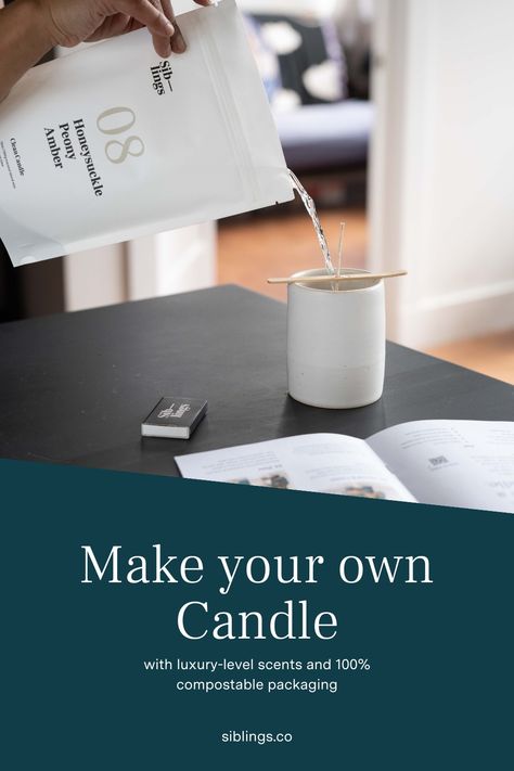 DIY candles are a great way to add a personal touch to your home decor or create thoughtful gifts for your loved ones. Try your first Siblings DIY candle with luxury-level scents, clean ingredients, and 100% compostable packaging. https://siblings.co/ DIY Candle, DIY Candles, Easy DIY Candle, Easy DIY Scented Candle, DIY Candle tutorial, Candlemaking, Candlemaking for beginners, Handmade, Scented DIY Candles, How to make your own candle Honeysuckle Candle, Diy Candles Easy, Candle Tutorial, Candle Night, Traditional Candles, Clean Candle, Compostable Packaging, Candle Party, One Candle