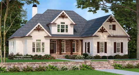 Maplewood House Plan - Timber accented gables and board-and-batten shutters are classic Craftsman style details. Farmhouse Craftsman, Craftsman Farmhouse, Suburban House, Monster House Plans, Craftsman Style House, Country Style House Plans, Craftsman Style Homes, Craftsman Style House Plans, Craftsman House Plan