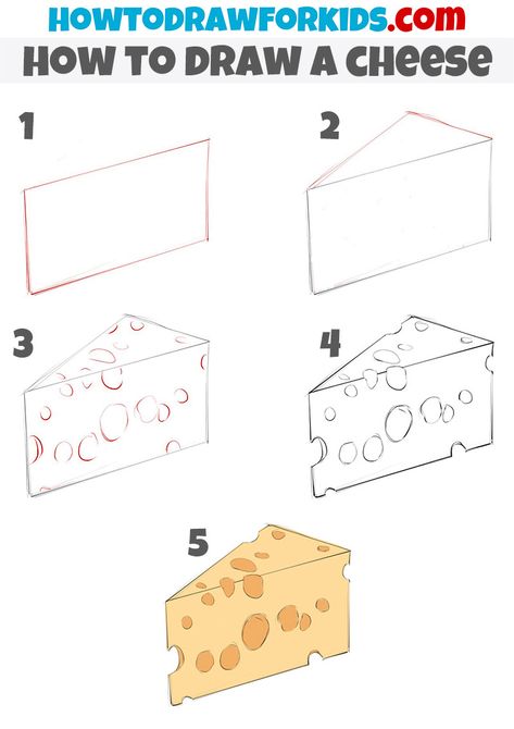 How To Draw Food Step By Step, Doodles Food, Cheese Doodle, Carpet Painting, Calendar Doodles, Step By Step Drawings, Creativity Challenge, Draw Food, Pencil Drawings For Beginners