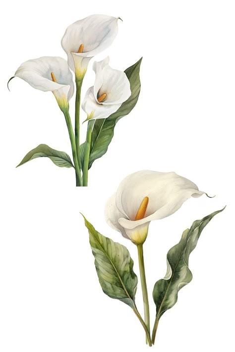 Calla Lily Flower, White Flower Drawing, White Calla Lily Tattoo, Flowers With White Background, Calla Flower, White Calla Lily, Cala Lily Drawings, Calla Lily Drawing, White Lily