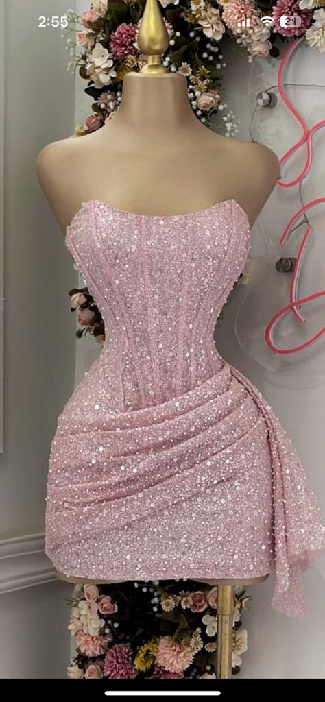 21st Birthday Formal Dresses, Pink Birthday Dress Short, Pink Dresses Mini, Short Pink Birthday Dress, 21st Pink Birthday Ideas, Pink Birthday Dress Sweet 16, Pink Bday Dress, Sweet Sixteen Dresses Short, Pink Dinner Dress