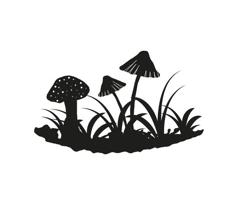 Mushroom Silhouette, Diy Silhouette, Arm Tats, Happy Birthday Kids, Jeep Decals, Cricut Images, Vector Art Design, Hand Embroidery Projects, Silhouette Ideas