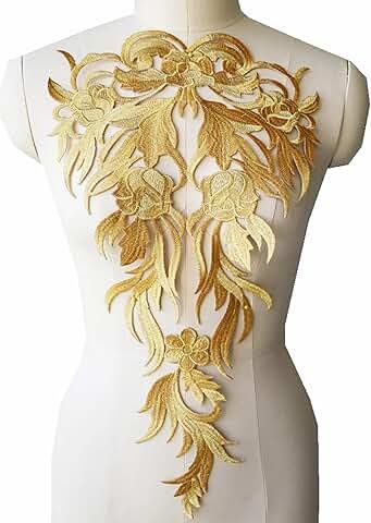 Amazon.com: Gold Leaf Applique Leaf Applique, Gold Embroidery, Gold Leaf, Embroidery Patterns, Embroidery, Pattern, Gold