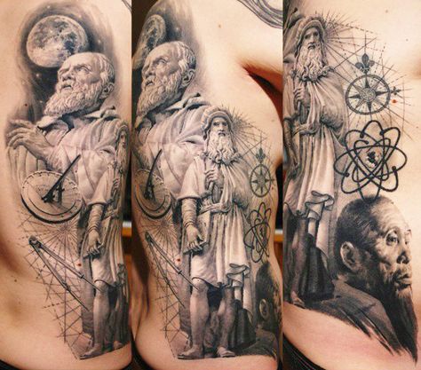 Tattoo Artist - Sergio Sanchez | Tattoo No. 11526 Aristotle Tattoo, Philosophy Tattoo, Philosophy Tattoos, Alchemy Tattoo, Religious Tattoo, Religious Tattoos, Bad Tattoos, Free Tattoo, Socrates