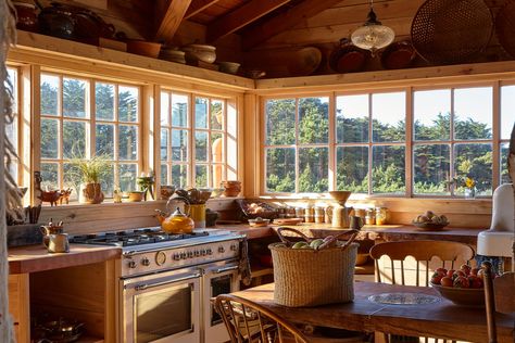 California Cabin, Communal Living, Farmhouse Kitchen Ideas, Farmhouse Style Table, The Present Moment, Present Moment, Cabin Life, Cabin Homes, Cabins In The Woods