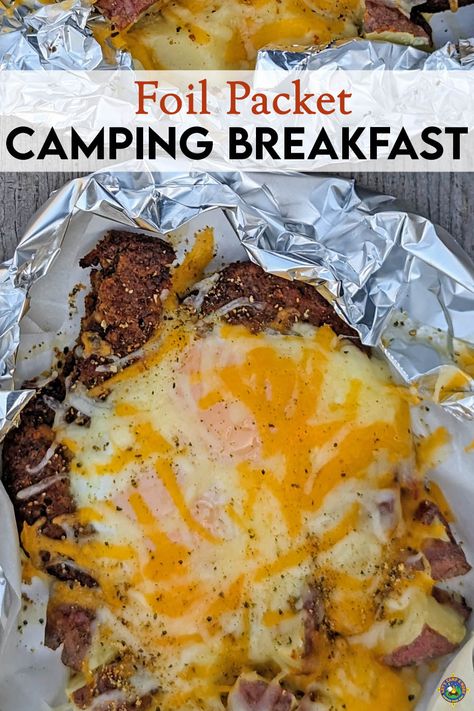 Breakfast Foil Packs are a simple and delicious camping meal made with eggs, breakfast meat, and potatoes. They can be cooked over the campfire, on a grill, or at home in an oven. Foil Pack Breakfast Camping Recipes, Camping Eggs, Breakfast Egg Bake, Campfire Breakfast, Simple Camping, Camping Foods, Campfire Recipes, Camping Meal, Foil Packs