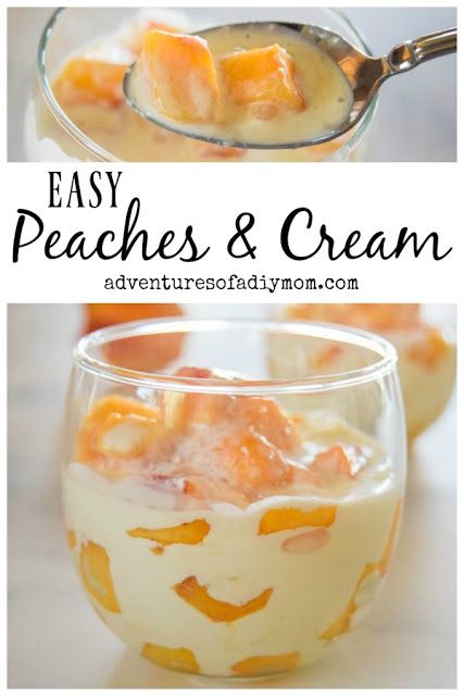 Peaches And Cream Parfait, Peach Recipes For Two, Peach Deserts Simple, Light Peach Desserts, What To Do With Canned Peaches, Peaches And Whipped Cream, Diced Peaches Recipes, Canned Peach Desserts Easy, Simple Peach Dessert