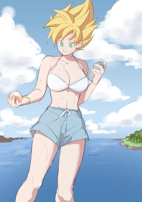 Female Goku Fanart, Female Gogeta, Dragon Ball Female, Fem Goku, Dbz Female, Goku Outfit, Saiyan Female, B The Beginning, Dbz Oc