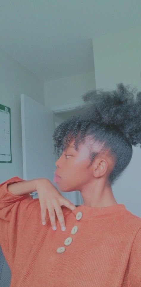 Get Inspired: Beautiful Afro Hair Buns for Beginners Curly Bangs Updo Natural Hair, Natural Hair Updo With Bangs, Curly Bun With Bang, High Puff With Bangs, Natural Hairstyles With Bangs, Curly Afro With Bangs, Natural Hair With Bangs, Updo Cabello Natural, Hair Bun Design