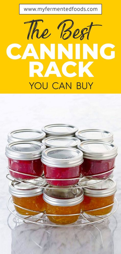 Canning racks can be useful in keeping your stuff organized in the kitchen. Take a look at the best canning racks you can purchase online.  #MyFermentedFoods #FermentedFoods #Fermenting #Fermentation #Preserving #CanningLife #Canning #CanningRack #DiyStuff #CanningHacks #CanningJar Canning Packaging, Canning Organization, Fermented Cheese, Pickles Canning, Canning Tools, Canning For Beginners, Fermented Foods Benefits, Make Kombucha, Diy Canning