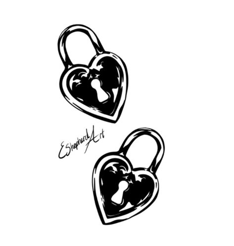 Heart In Chains Tattoo, Pad Lock Tattoo, Love Lock Tattoo, Heart Charm Tattoo, Heart Lock Drawing, Heart Shaped Lock Tattoo, Locket Drawing, Matchy Tattoos, Padlock Tattoo