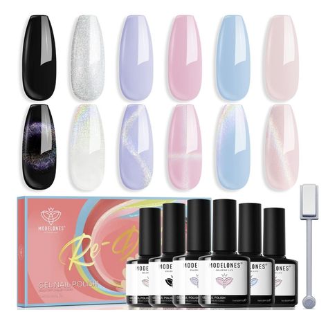 ✨【2023 Trendy Upgraded Rainbow Cat Eye Gel】Cat eye nails have arrived, different from traditional cat eye gel, rainbow cat eye gel can reflect more memorable iridescent lights. The elegant and stylish trend inspired by the mesmerizing pupil slits in actual feline eyes, adds hypnotic depth to all sorts of polish colors by harnessing the power of a magnet. 🌟【Amazing Magnet Effects】 Your perfect Back to School Gifts. The fun of cat eye nails is just how customizable they can be. All you need is a Feline Eyes, Eye Nails, Nail Polish Set, Cat Eye Gel, Gel Nail Polish Set, Rainbow Cat, Cat Eye Nails, Polish Colors, Manicure Kit