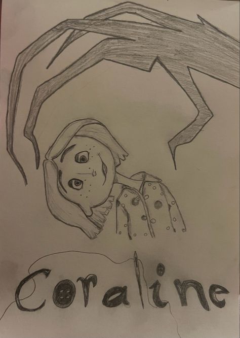 #coraline #drawing #art Crush Art Drawings, Wybie Drawing, Coraline Painting Easy, Coraline Art Drawings, Caroline Drawing, Coraline Drawing Easy, Coraline Drawing Sketch, Coraline Drawings, Coraline Sketch