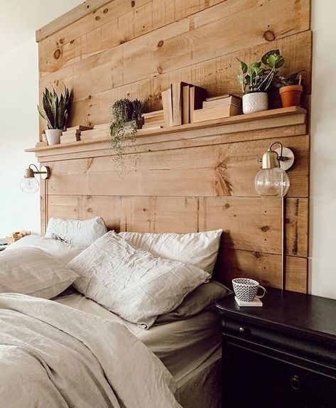 Farmhouse Shelves Decor, Farmhouse Shelf, Diy Platform Bed, Farmhouse Shelves, Red Eye, Bedroom Headboard, Bed Ideas, Bedroom Designs, Remodel Bedroom