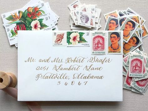 Vintage Stamps Wedding Invitation, Vintage Stamps Postage, Vintage Inspired Wedding Invitations, Cactus Stamp, Wedding Postage Stamps, Wedding Stamps, Wedding Postage, Envelope Stamp, Vintage Postage Stamps