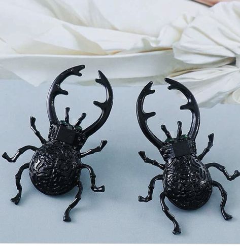 Beetle Earrings, Black Beetle, Accessories To Buy, Post Earrings, Zinc Alloy, Lookbook, Women Shopping, Black