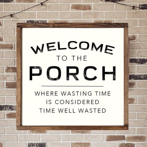 Welcome To The Porch Sign, The Porch Sign, Porch Farmhouse, Porch Wood, Wooden Porch, Front Porch Signs, Wood Frame Sign, Porch Sign, Rustic Wall Art