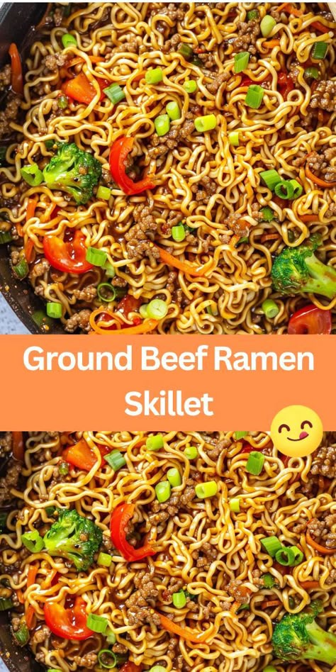 Spicy Ground Beef Ramen Noodle Recipes, Beef Roman Noodle Recipes Stir Fry, Ground Beef Ramen Skillet 12 Tomatoes, Ground Beef With Ramen Noodles, Ramen Ground Beef Recipes, Recipes With Lean Ground Beef, Korean Beef Ramen, Ground Beef Ramen Noodle Recipes Easy, Ramen With Ground Beef