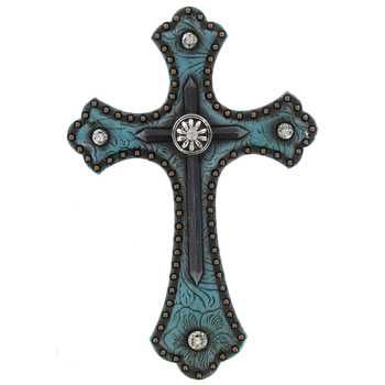 5" x 8" Turquoise Polyresin Western Cross Western Cross, Cowboy Decorations, Turquoise Western, Wooden Crosses, Cross Crafts, Cross Wall Decor, Wall Cross, Cross Art, Western Wall