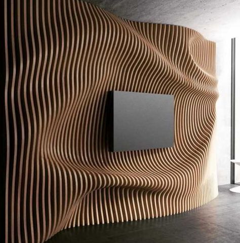 Wooden Wall Design, Tv Fal, Cnc Furniture, Parametric Architecture, Parametric Design, Interior Wall Design, Wood Interiors, Acoustic Panels, Wall Cladding