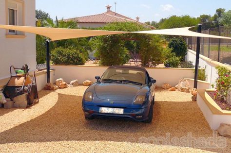 Carport Shade, Carport Ideas, Pergola Carport, Car Shade, Carport Designs, Wooden Pergola, Sun Sail Shade, House With Porch, Garage Ideas