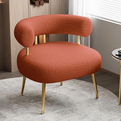 Amazon.com: SEYNAR Mid Century Sherpa Boucle Accent Chair, Round Upholstered Barrel Arm Chair for Small Spaces, Fluffy Side Corner Sofa Chair for Living Room, Bedroom, Vanity, Office, Reading Nook(Orange) : Home & Kitchen Office Reading Nook, Boucle Accent Chair, Corner Sofa And Chair, Waiting Room Chairs, Fireside Chairs, Studio Chairs, Chairs For Small Spaces, Chair For Living Room, Small Space Living Room