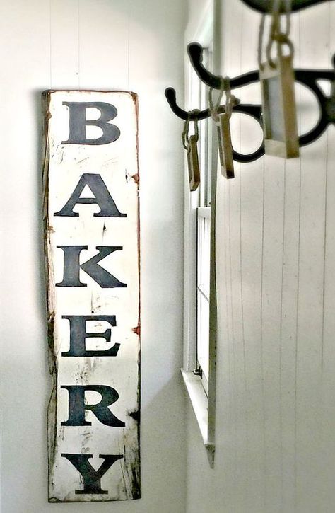 Farmhouse Baskets, Bakery Sign, Distressed Signs, Barn Wood Crafts, Barn Wood Signs, Antique Signs, Hand Painted Signs, Rustic Signs, Kitchen Signs