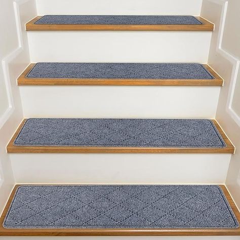 Amazon.com: KOOTETA Stair Treads for Wooden Steps Indoor, 15 Pack 8" X 30" Non Slip Carpet Stair Treads with Reusable Adhesive for Kids Elders and Dogs, Surface Polyester TPR Backing Stair Rugs, Dark Grey : Tools & Home Improvement Wooden Steps Indoor, Steps Indoor, Vinyl Stair Treads, Rugs Dark, Gray Stairs, Carpet Stair Treads, Stair Tread Rugs, Wooden Steps, Dog Bed Furniture