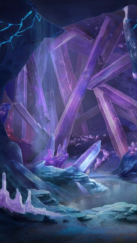 Giant Crystal Fantasy Art, Crystal Cave Fantasy Art, Crystal Kingdom, Crystal City, Fantasy Background, Crystal Cave, Landscape Concept, Fantasy Places, Fantasy Map