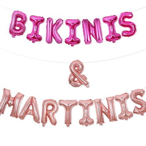 PRICES MAY VARY. Bikinis and martinis decor:You will get 1*22*34inch diamond ring foil balloon, 1*16 inch rose red BIKNIS foil balloon and 1*16 inch rose gold & MRRTINIS foil balloon Summer bridal shower:The bikinis and martinis themed bachelorette party decorations are just right for a hot summer beach and pool party. Share a romantic martini bar with hot and romantic bikinis and have a great party time Wide applications:We recommend you to use bikinis and martinis bachelorette party balloon de Mexico Bach Party, Aruba Bachelorette Party, Margarita Bachelorette Party, Pool Bachelorette, Margarita Bachelorette, Fiesta Party Decor, Bachelorette Party Balloon, Summer Bachelorette, Bachelorette Party Decoration