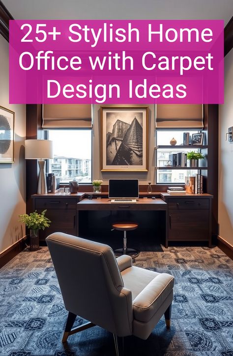 25+ Stylish Home Office with Carpet Design Ideas Office Carpet Design, Home Office With Carpet, Office With Carpet, Home Office Carpet, Stylish Home Office, In Home Office, Office Carpet, Study Nook, Shag Carpet