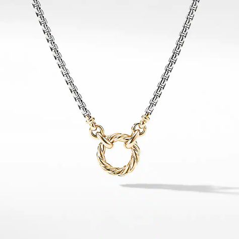 David Yurman Necklace Woman, David Yurman Cross Necklace, Yurman Necklace, Charm Holder Necklace, David Yurman Necklace, David Yurman Ring, David Yurman Jewelry, Gold Models, Color Pencil