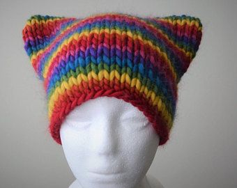 Knit Cat Hat, Hat With Cat Ears, Crochet Cat Beanie, Basic Accessories, Knit Cat, Cap Crochet, Crochet Cat Hat, Cat Ears Hat, Cat Eared Beanie