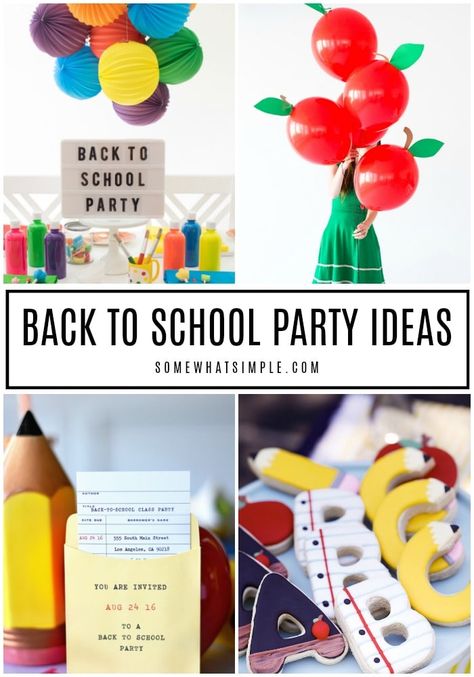 Start the new school year off on the right foot with a fun gathering with friends! Here are 15 Back to School Party Ideas to help spark some creativity! #BackToSchool #Party #Ideas Back To School Tea Party, First Day Of School Party Ideas, Kindergarten Party Ideas, School Theme Party Ideas, Back To School Events Ideas, Back To School Party Theme, School Themed Party, Back To School Party Decorations, Back To School Games