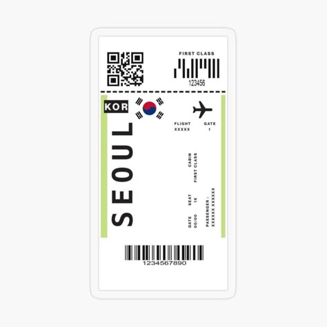 Get my art printed on awesome products. Support me at Redbubble #RBandME: https://www.redbubble.com/i/sticker/Aesthetic-south-korea-fly-ticket-sticker-and-phone-cases-by-Flattyart/96750749.O9UDB?asc=u South Korea Plane Ticket, South Korea Flight Ticket, Aesthetic Ticket Sticker, Korea Ticket Flight, Korea Stickers Printable, Korean Language Stickers, Fly To Korea, Tiket Ke Korea, Plane Ticket To Korea