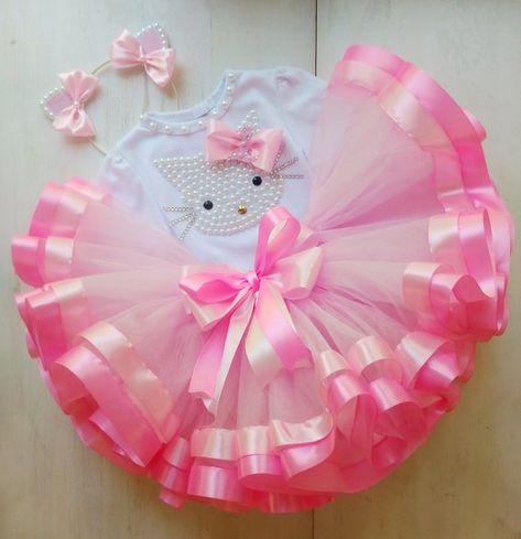 Pink Hello Kitty Birthday Tutu Outfit, Hello Kitty Birthday Tutu Dress, Hello Kitty Party, 1st 2nd 3 Pink Hello Kitty Birthday, Hello Kitty Tutu, Pom Pom Skirts, Hello Kitty Theme Party, Taekwondo Wallpaper, Princess Tutu Dresses, Birthday Tutu Dress, First Birthday Tutu, Hello Kitty Birthday Party