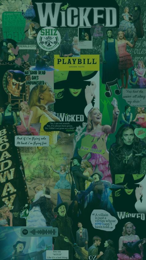 #wicked 💚🩷#elphaba #glinda #musicals #galinda #theatrekid #theatre #popular #defyinggravity #witches #green #shiz#emeraldcity #wickedthemusical Wicked Musical Broadway, Wicked Elphaba, Broadway Wicked, Musical Wallpaper, Wicked Musical, Musical Theatre Broadway, Kids Background, Defying Gravity, Theatre Life