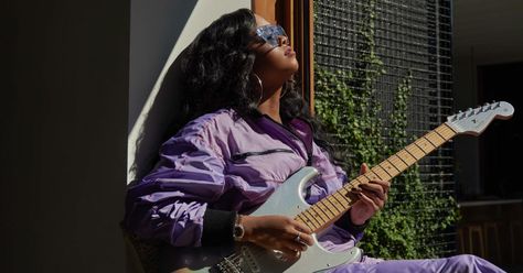 H.e.r Guitar, Music Manifestation, Black Female Artists, Signature Guitar, Make Music, Guitar Girl, Guitar Center, Stevie Ray Vaughan, Nina Simone