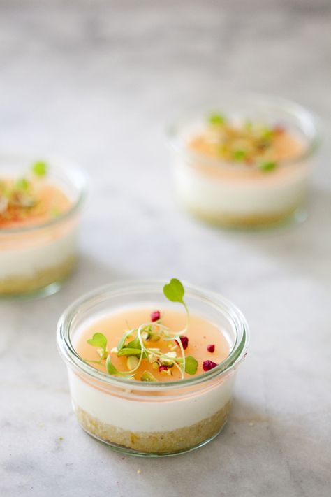 Grapefruit Posset with Campari Gelee (Confectionery Funnel Giveaway) | ZoeBakes Gelee Recipe, Posset Recipe, Grapefruit Recipes, Cold Desserts, Creamy Desserts, Cannoli, Vegan Dessert Recipes, Eat Dessert First, Flan