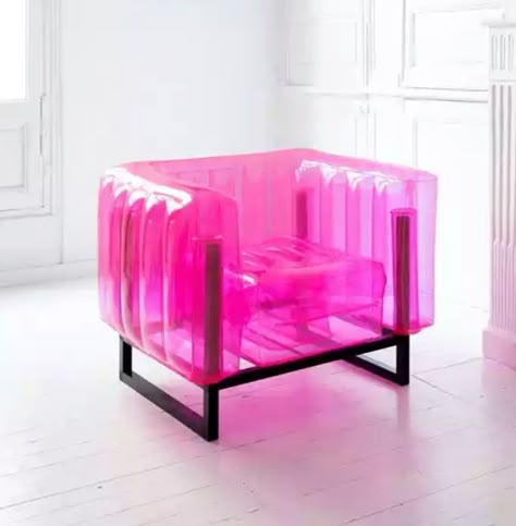 Pink Blow-Up Chair Pink Blow Up Couch, Blowup Furniture, Y2k Furniture, Blow Up Sofa, Blow Up Chair, Neon Furniture, Blow Up Furniture, Inflatable Furniture, Fantastic Furniture