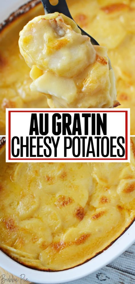 This easy Potatoes Au Gratin Recipe mixes butter, onion, potatoes and cheese into a creamy casserole dish that is the perfect side dish for Easter. #potatoesaugratin #easterrecipes #eastersidedish Make Ahead Potatoes For A Crowd, Augratin Potatoes Recipe, Easy Au Gratin Potatoes, Homemade Au Gratin Potatoes, Cheese Cream Sauce, Au Gratin Potatoes Recipe, Gratin Potatoes Recipe, Au Gratin Potatoes Easy, Gratin Recipes