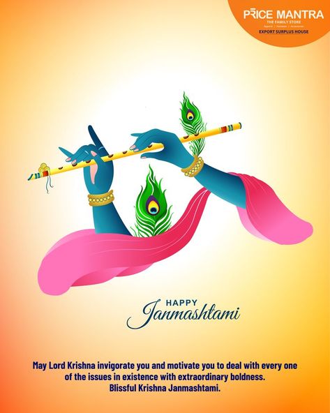 Leave all your worries to Lord Krishna on this day and he will take care of you.Price Mantra wishes everyone a Happy Janmashtami! #pricemantra #clothes #accessories #tirupur #coimbatore #delhi #surat #retail #menswear #womenswear #kidswear #KrishnaJayanthi #Janmashtami Happy Krishna, Happy Janmashtami, Happy May, Krishna Janmashtami, Coimbatore, Lord Krishna, Motivate Yourself, Clothes Accessories, Mantra