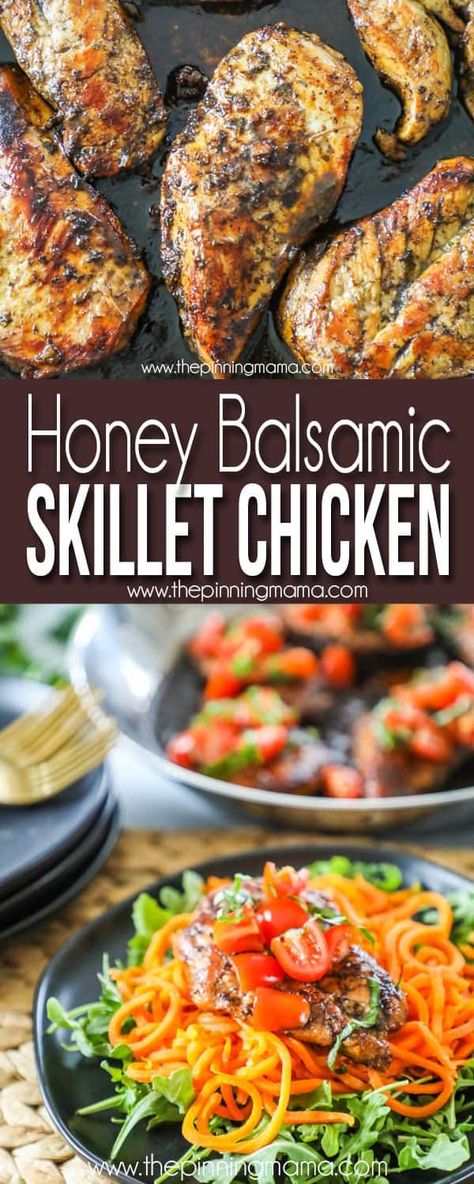 Balsamic Chicken Recipe, Balsamic Chicken Breast, The Pinning Mama, Honey Balsamic Chicken, Balsamic Chicken Recipes, Seared Chicken Breast, Fast Dinner Recipes, Honey Balsamic, Best Honey