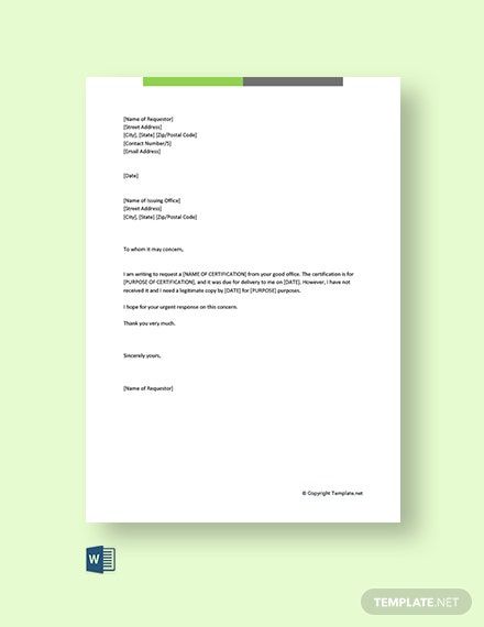 Instantly Download Free Certification Request Letter Template, Sample & Example in Microsoft Word (DOC) Format. Available in A4 & US Letter Sizes. Quickly Customize. Easily Editable& Printable. & Printable. Request Letter, Letter Sample, Letter Template, Blog Website, Google Docs, Word Doc, Business Person, Letter Templates, Microsoft Word